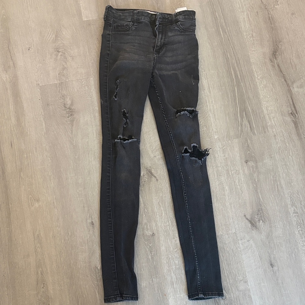 Hollister Black Distressed Skinny Jeans